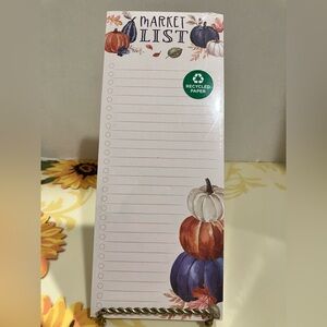 New Fall Market List w/Pumpkins on Recycled Paper & A Magnetic Backing.